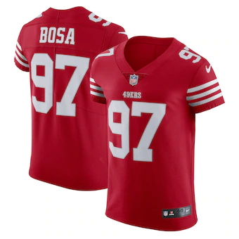 mens nike nick bosa scarlet san francisco 49ers vapor elite